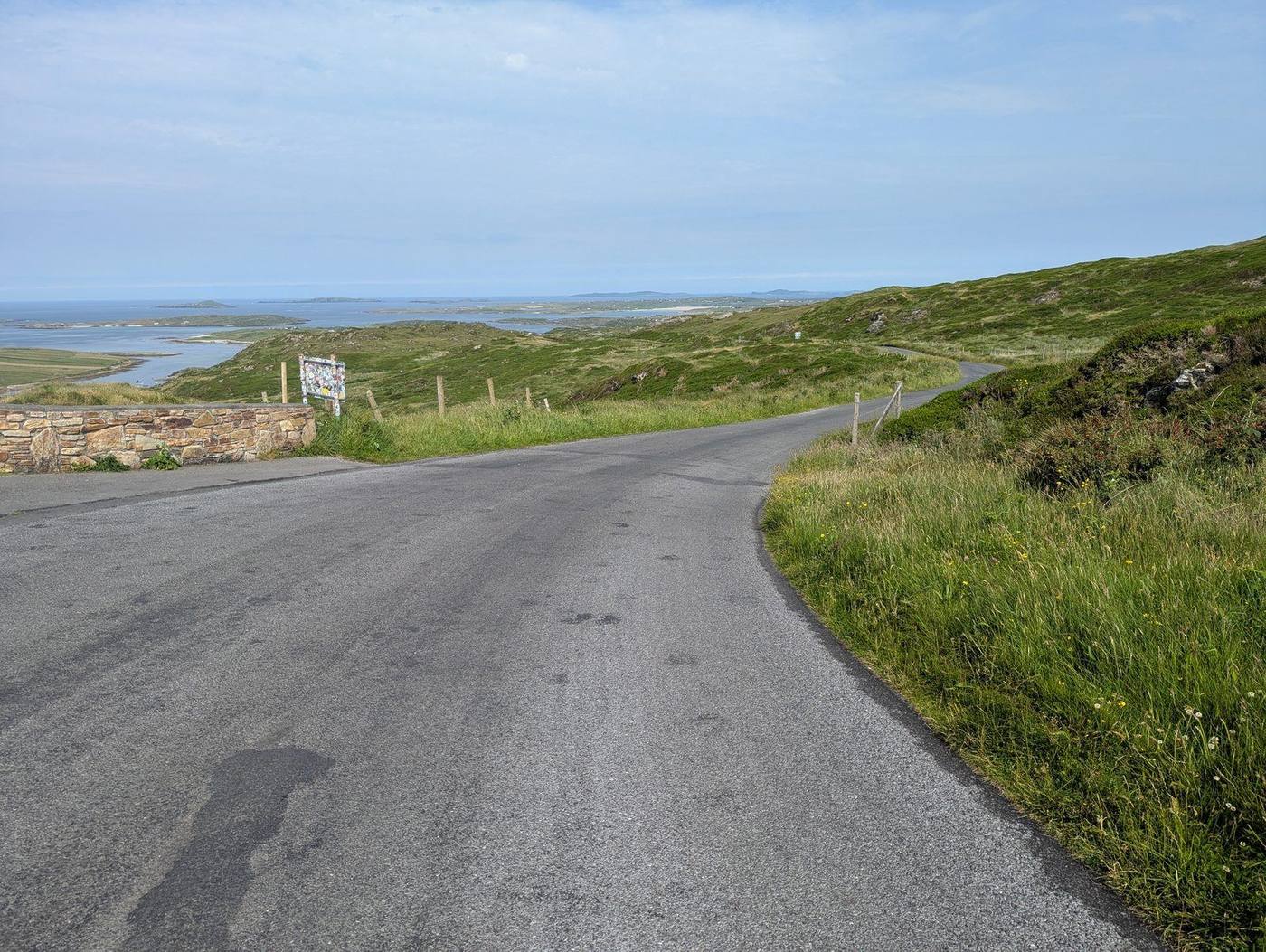 The road dropping down from Sky Road back towards the Connemara coast